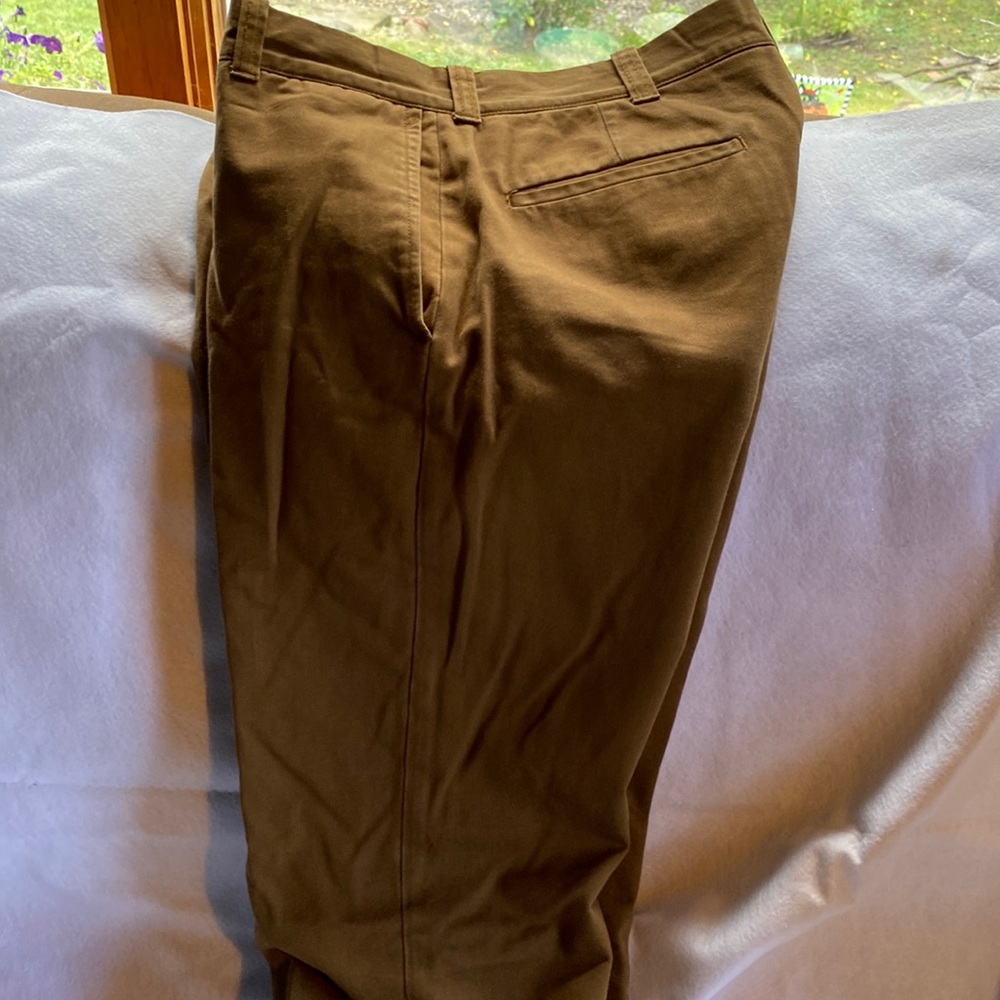 J Crew khaki/gold Chino’s lined flannel pants  32 x 32 Like New